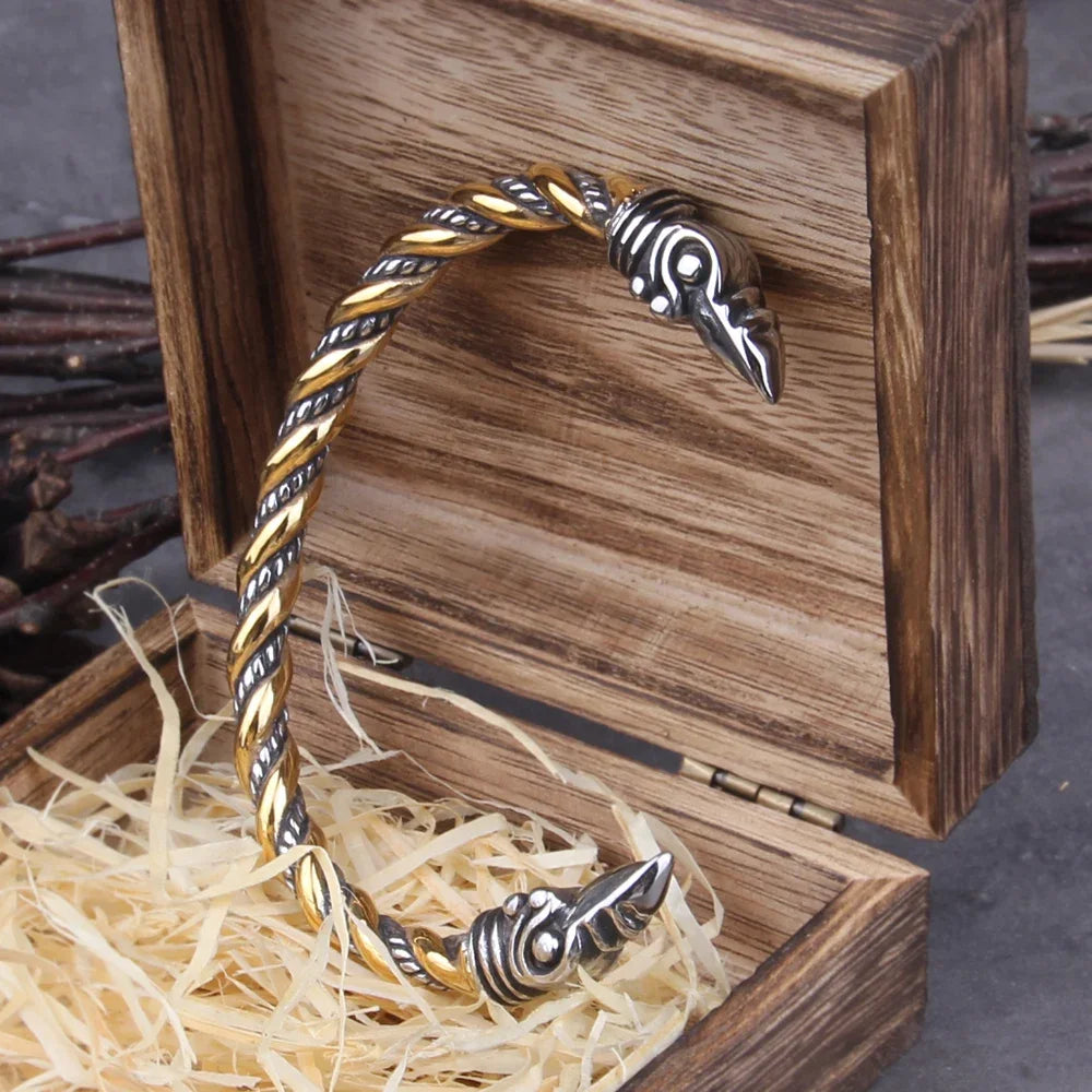 Oath To The Allfather - Stainless Steel Raven Bracelet