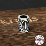 S925 Sterling Silver Viking Beard Beads - Handmade Elder Futhark Hair Beads