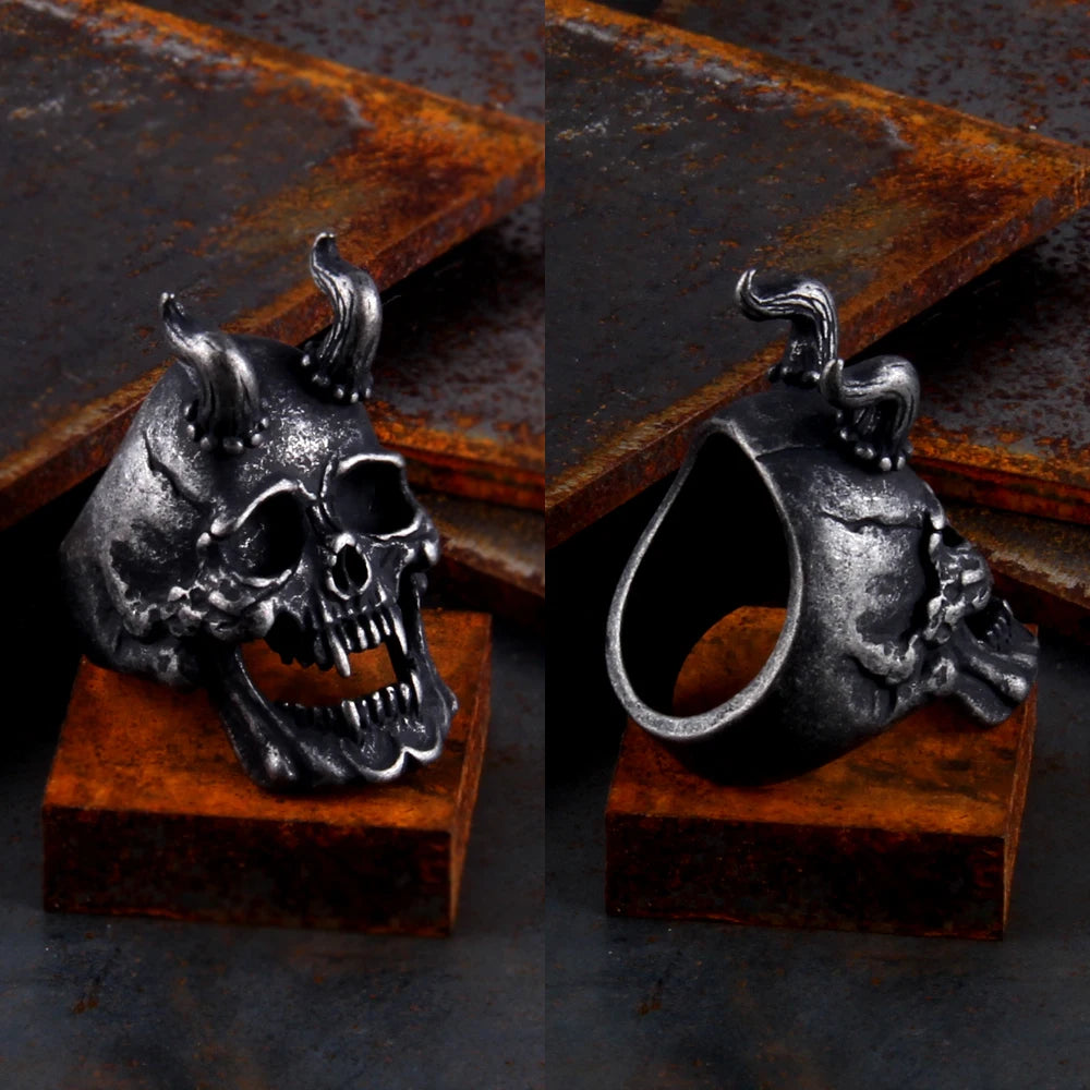 Heads of the Slain – Stainless Steel Viking Skull Ring