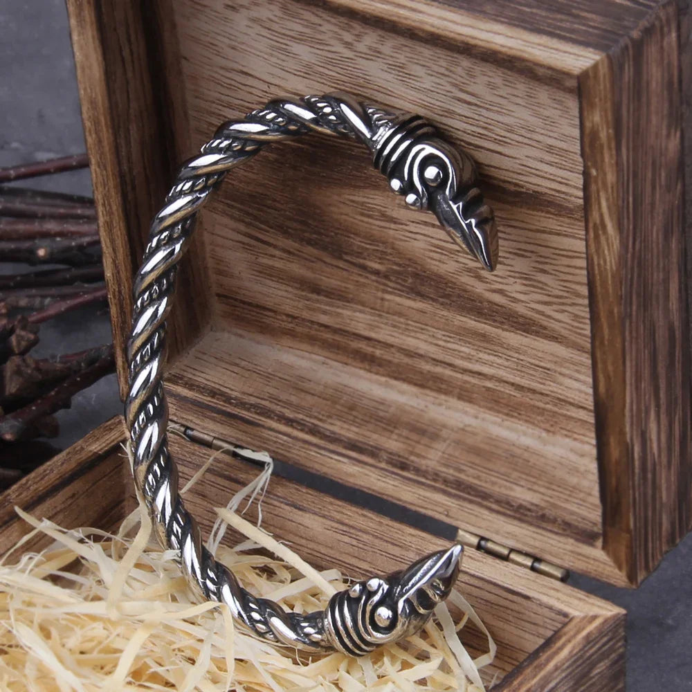 Oath To The Allfather - Stainless Steel Raven Bracelet