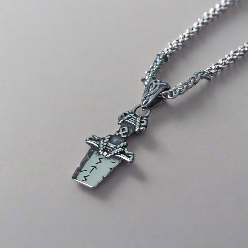 Divine Valor - Stainless Steel Broken Sword Necklace