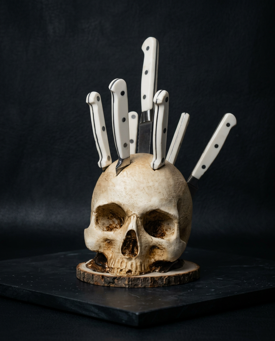 Hel’s Bone Reliquary - Skull Knife Holder