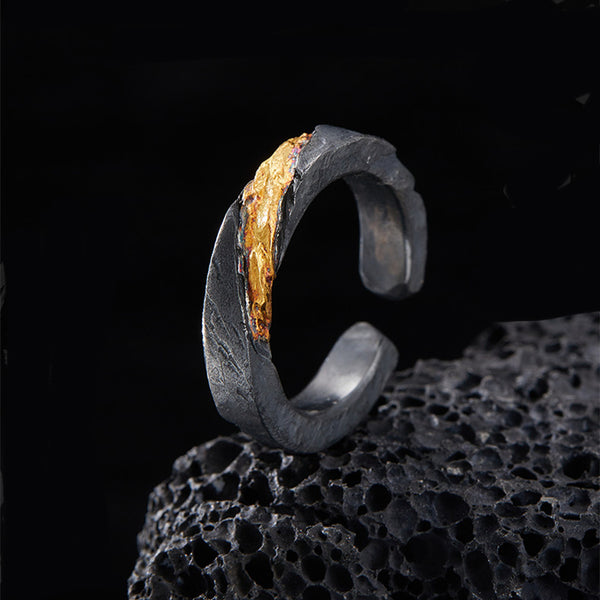 Prophet's Band - Sterling Silver with Gold Inlay Adjustable Ring