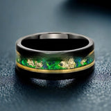 Trickster's Illusion - Black And Gold Tungsten Ring