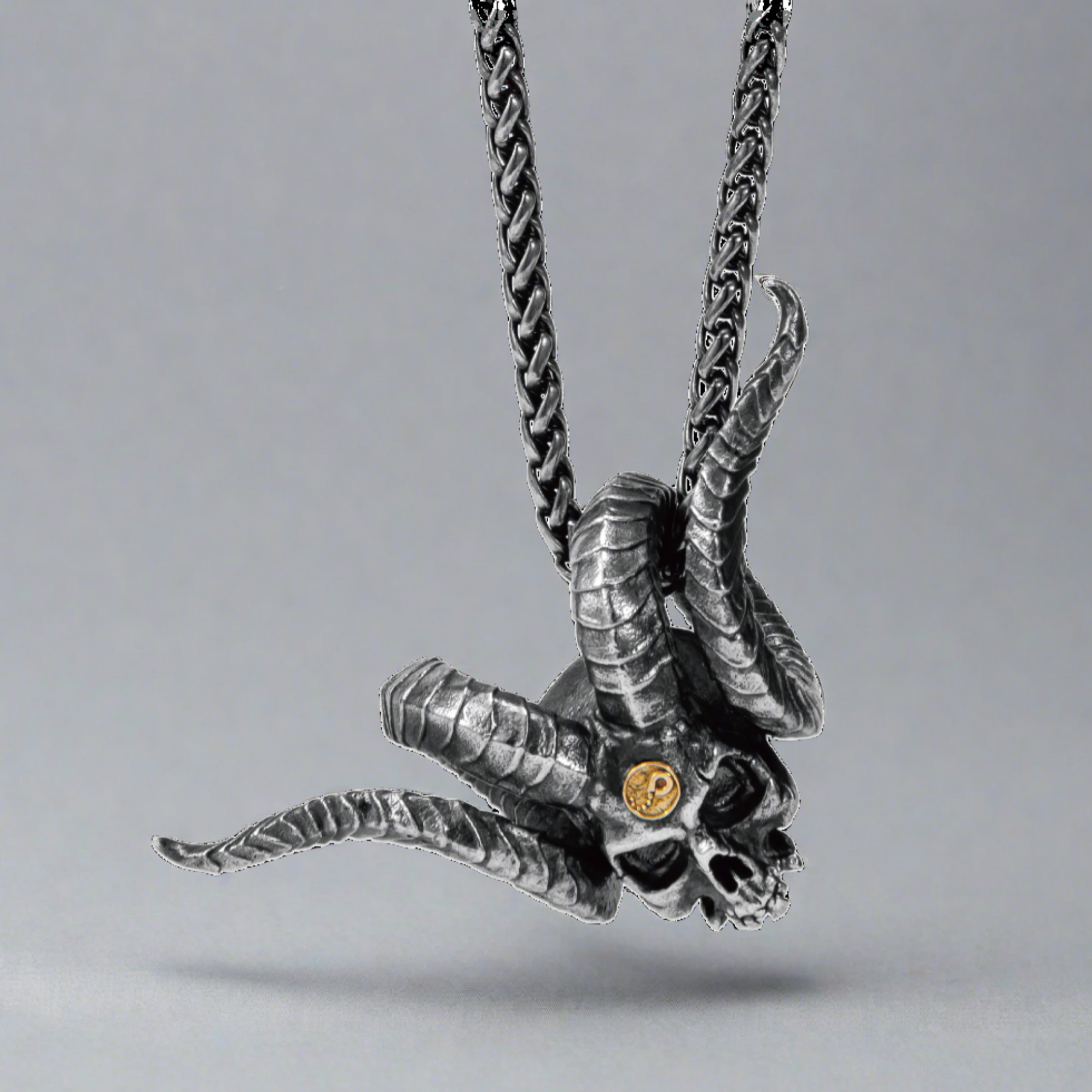 Abyssal Mark of the Trickster - Premium Sterling Silver Loki Necklace featuring 18k Gold - Viking Trinkets