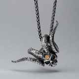 Abyssal Mark of the Trickster - Premium Sterling Silver Loki Necklace featuring 18k Gold