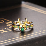 The Trickster - Inlaid Zircon Loki Ring