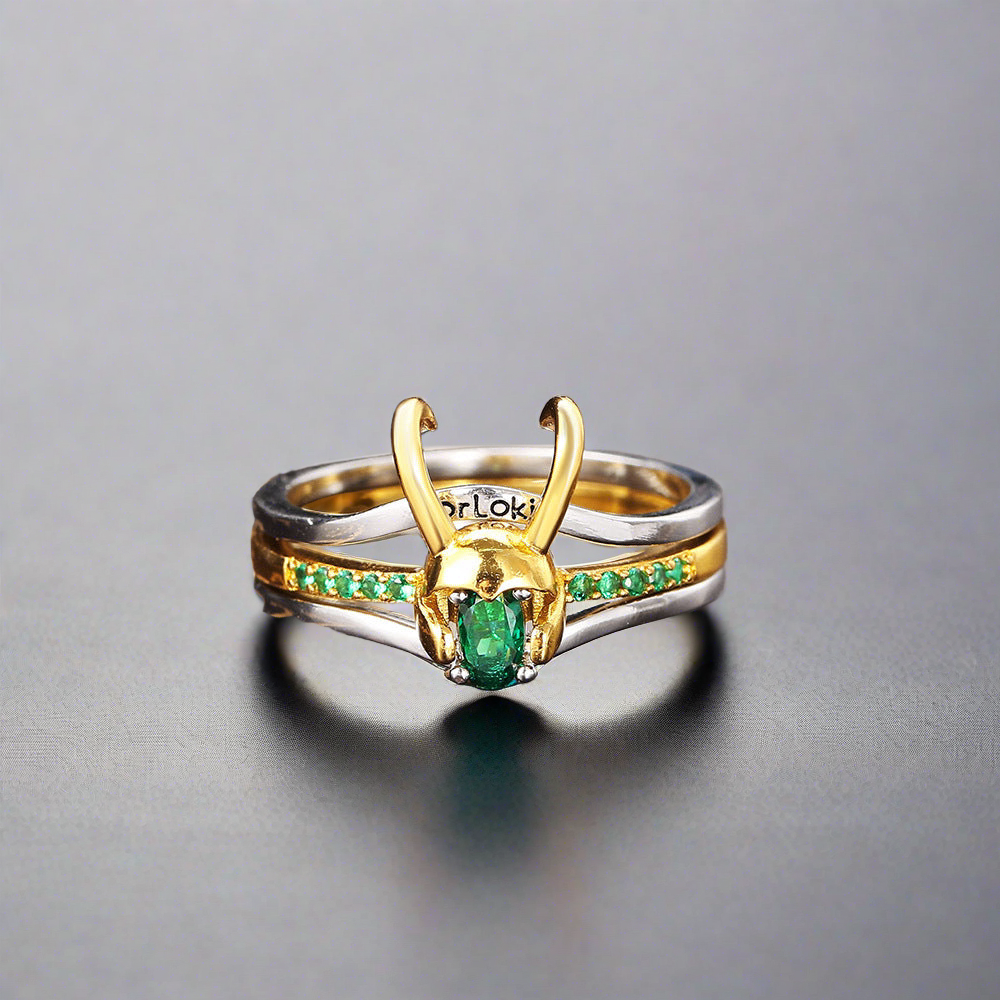 The Trickster - Inlaid Zircon Loki Ring – Viking Trinkets