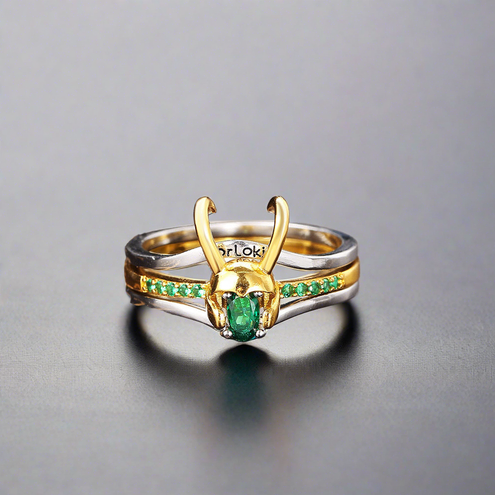 The Trickster - Inlaid Zircon Loki Ring