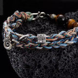 Threads Of Fate - Handwoven Bracelet With Sterling Silver Beads