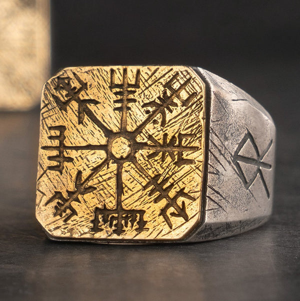 Odin's Eye - Sterling Silver Viking Compass Ring