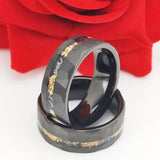 Soul Of Hel - Tungsten Gold Ring Inlaid With Gold Foil