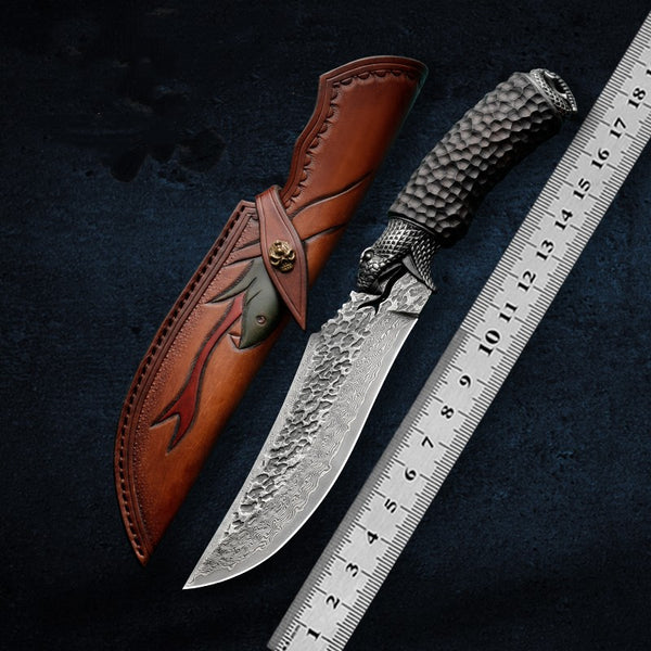 Serpent Slayer - Japanese Damascus Steel Hunting Knife