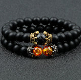 Scorched Legacy - Volcanic Stone Onyx Bead Bracelet