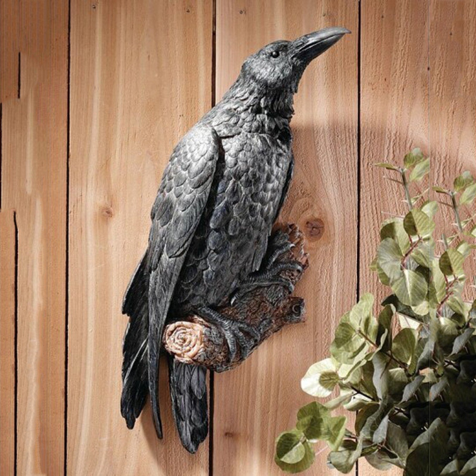 The All Seeing Eyes - Black Raven Resin Wall Hanging Sculpture