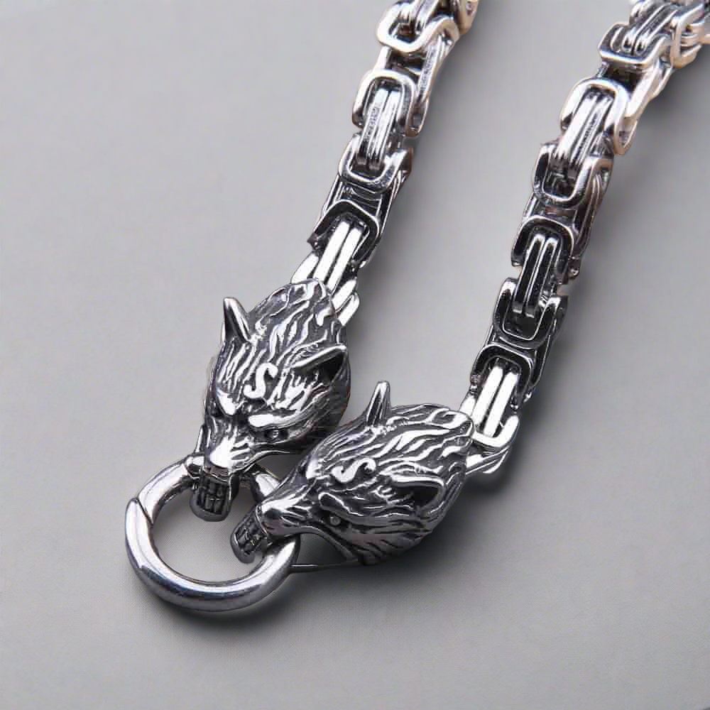 Gleipnir's Hold - Stainless Steel Fenrir Necklace - Viking Trinkets