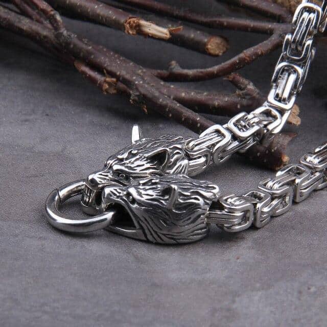 Gleipnir's Hold - Stainless Steel Fenrir Necklace - Viking Trinkets