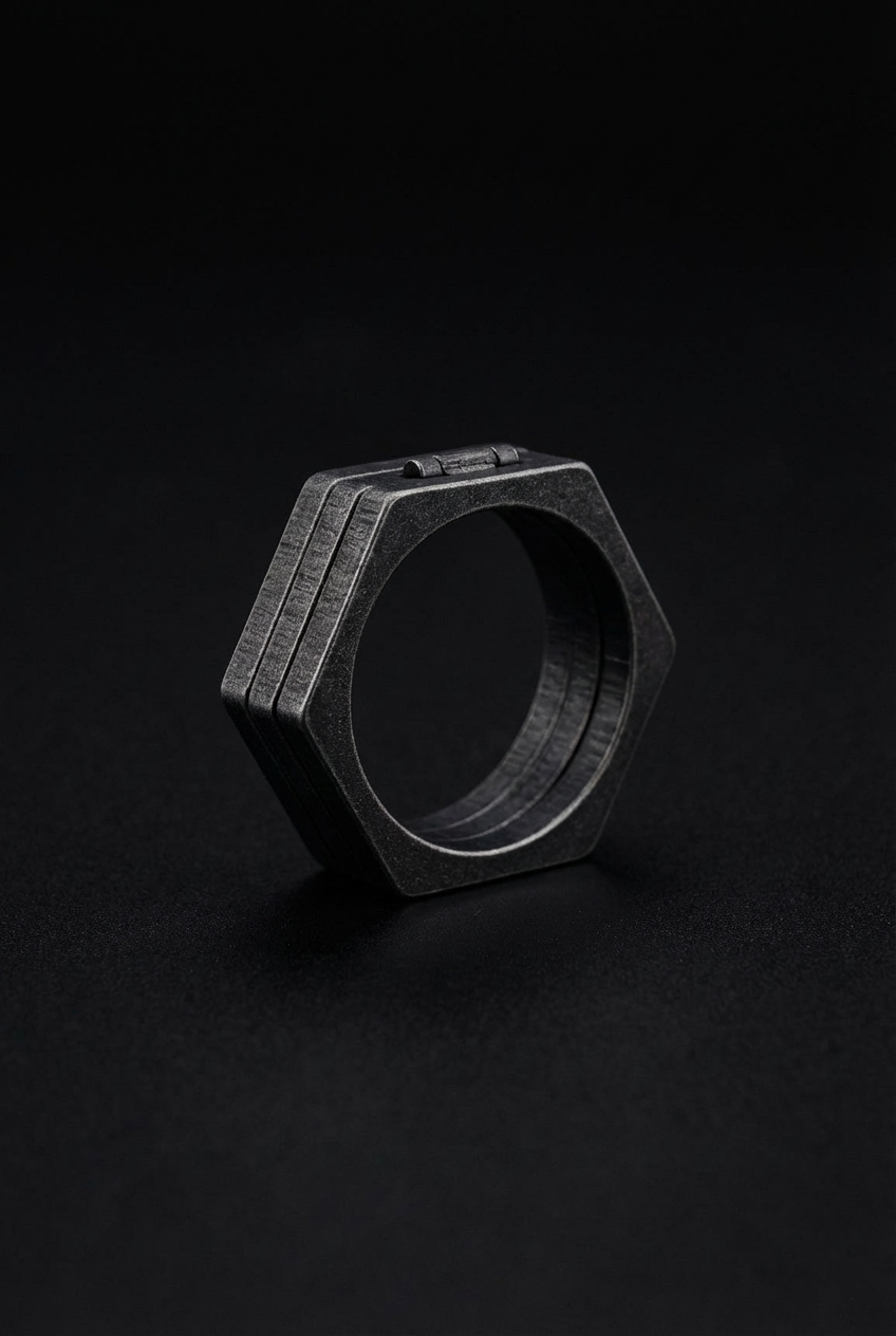The Rings of Life - Multilateral Titanium Steel Ring
