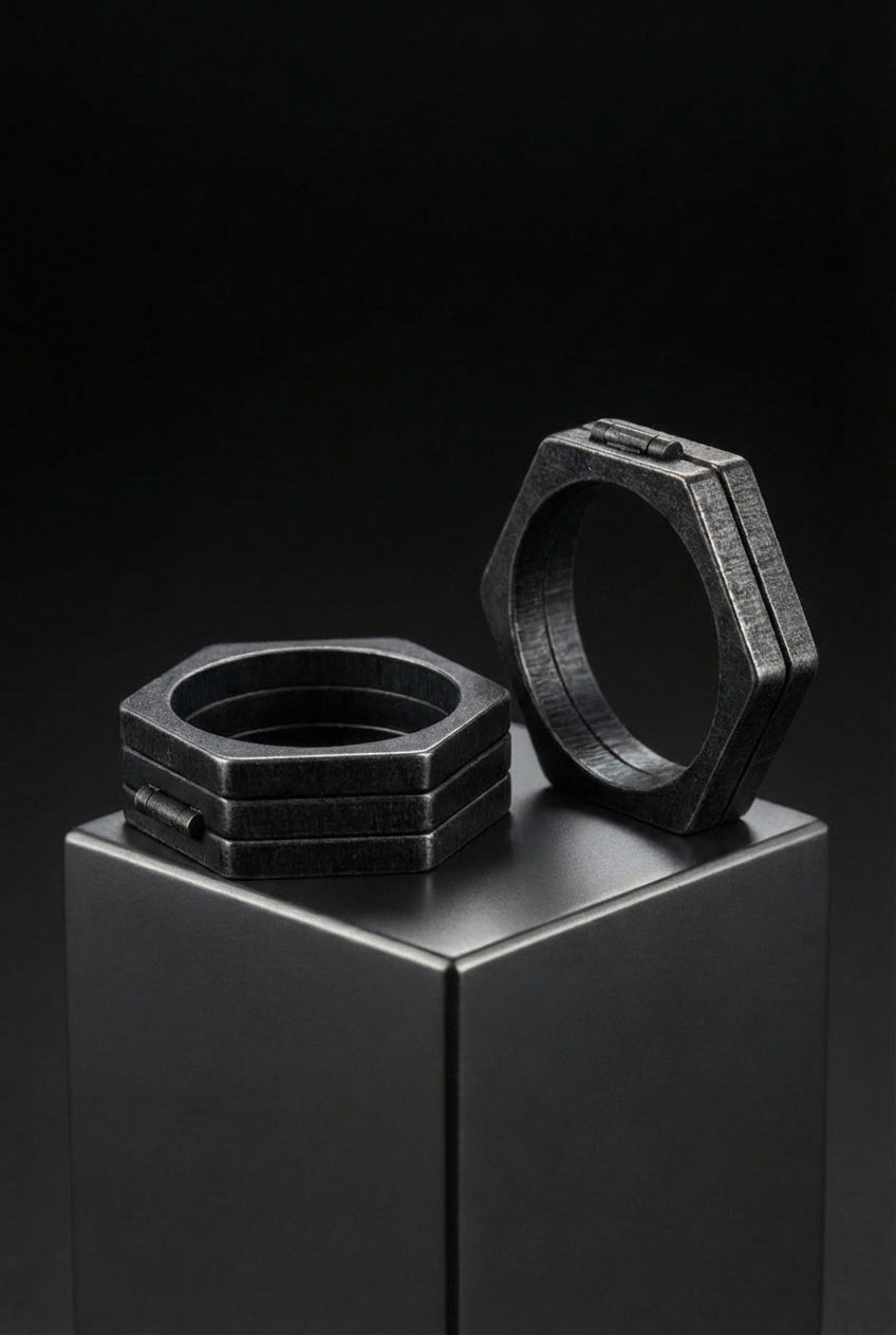 The Rings of Life - Multilateral Titanium Steel Ring