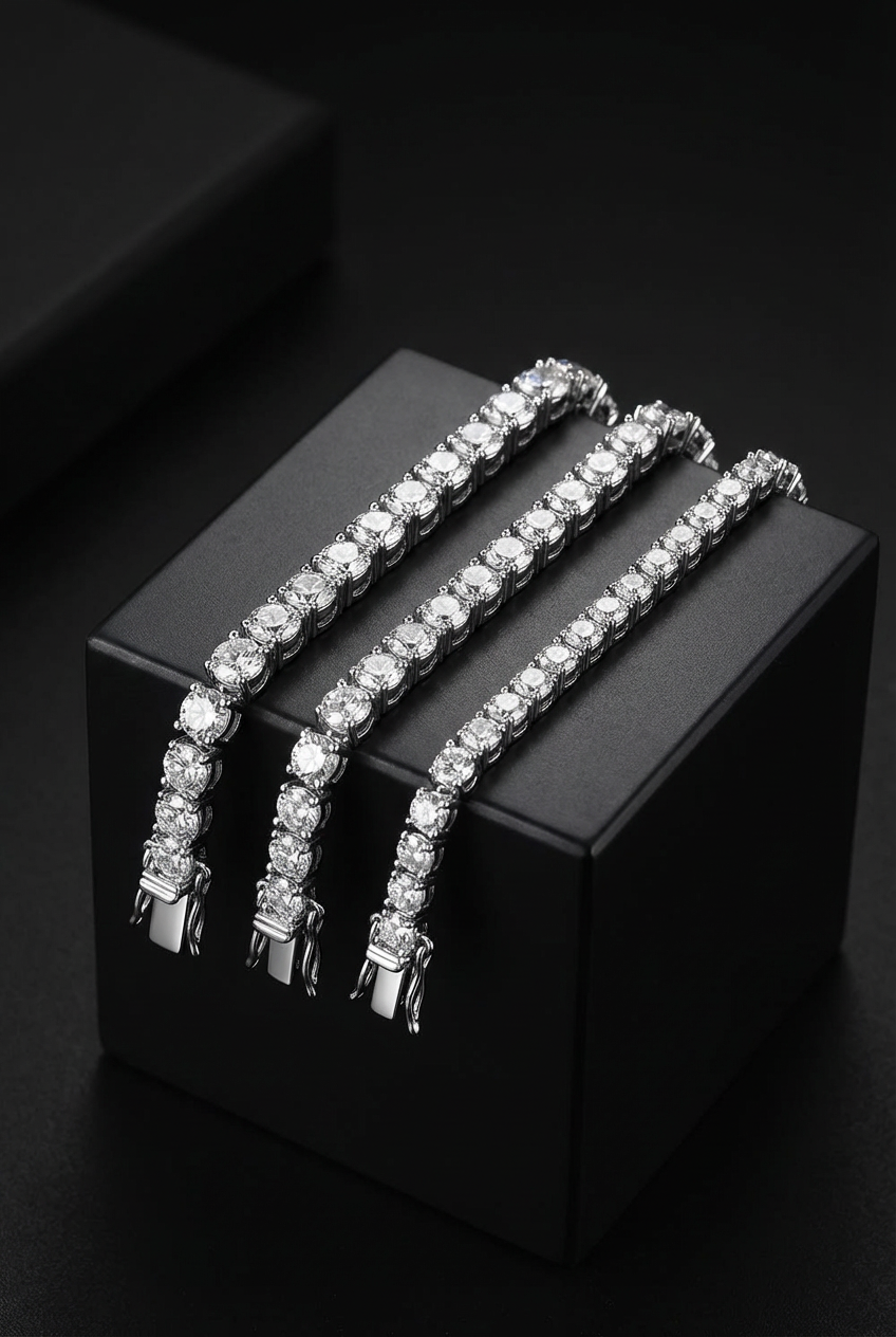 The Queen's Band - S925 Sterling Silver Moissanite Bracelet - Viking Trinkets