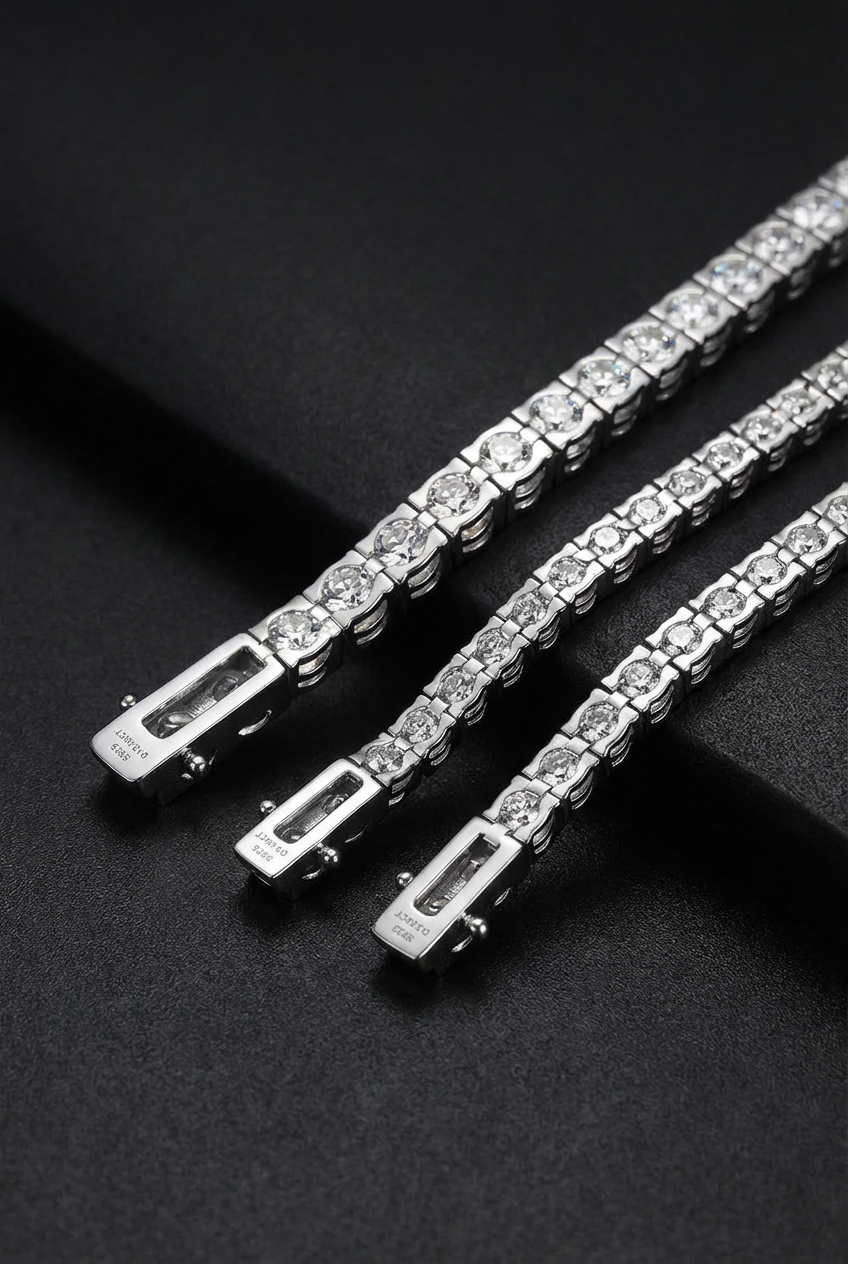 The Queen's Band - S925 Sterling Silver Moissanite Bracelet - Viking Trinkets