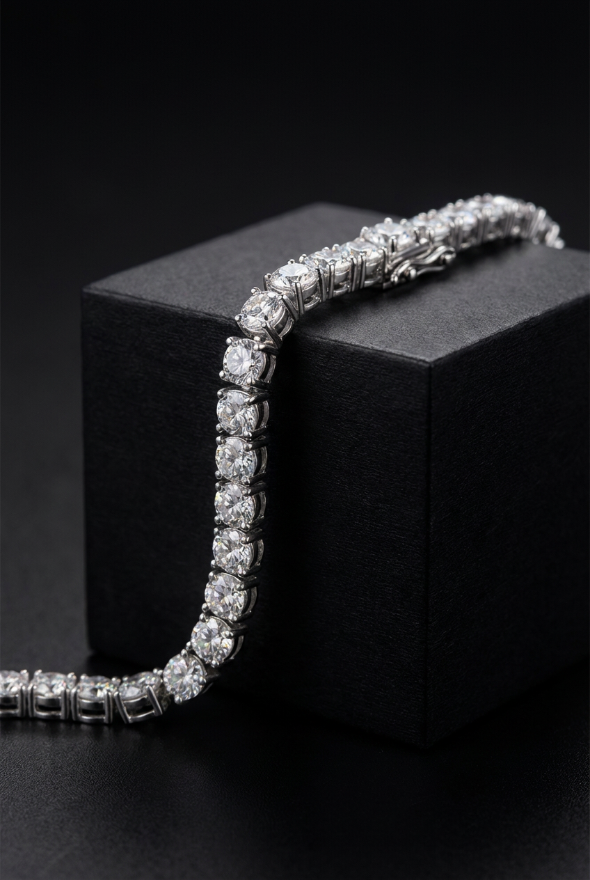 The Queen's Band - S925 Sterling Silver Moissanite Bracelet - Viking Trinkets