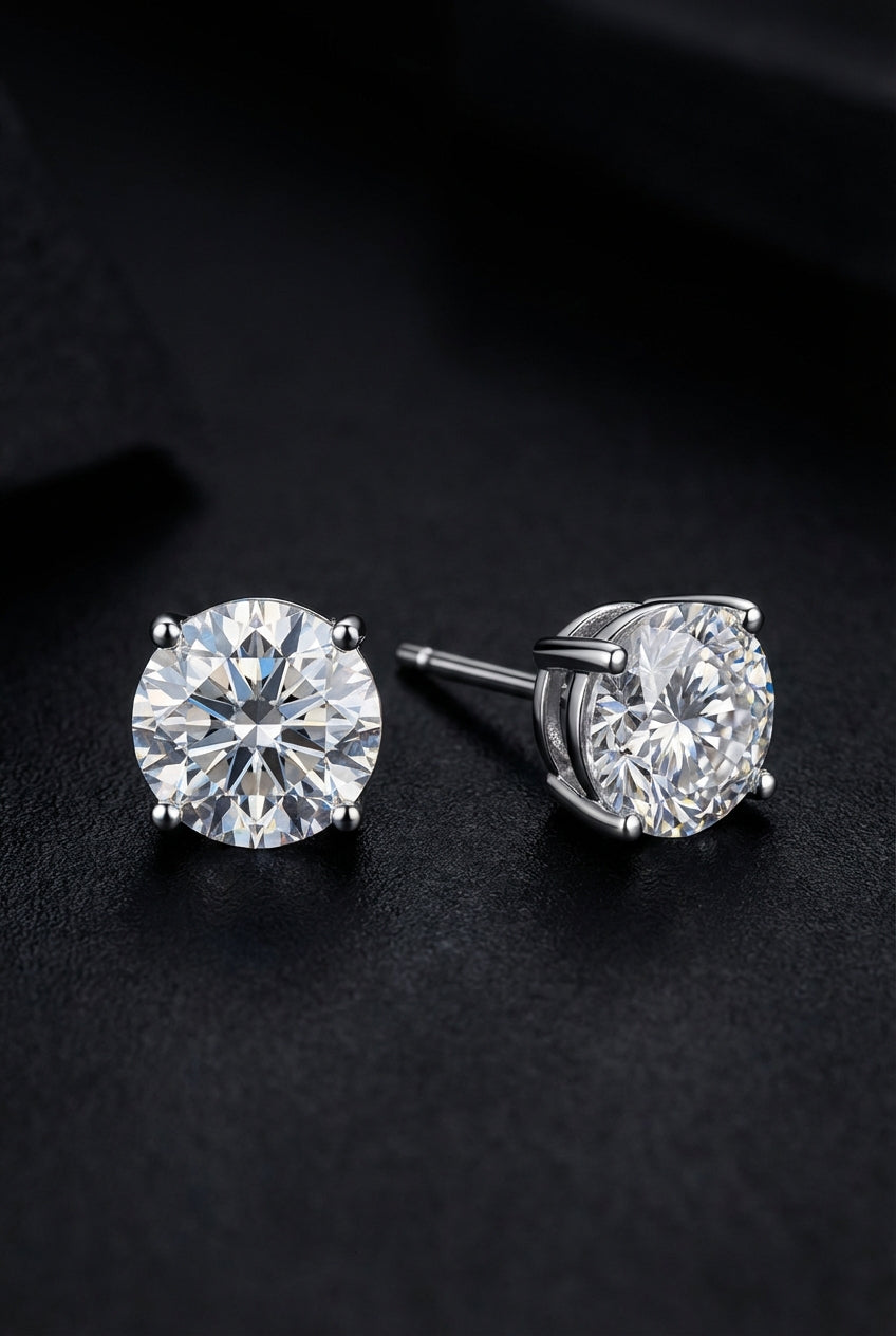 Freyja’s Tears - 925 Sterling Silver Moissanite Studs Earrings - Viking Trinkets