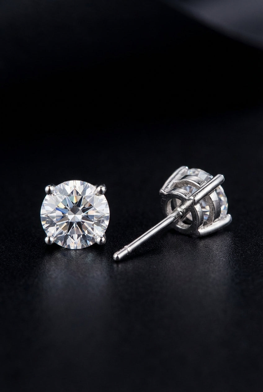 Freyja’s Tears - 925 Sterling Silver Moissanite Studs Earrings - Viking Trinkets