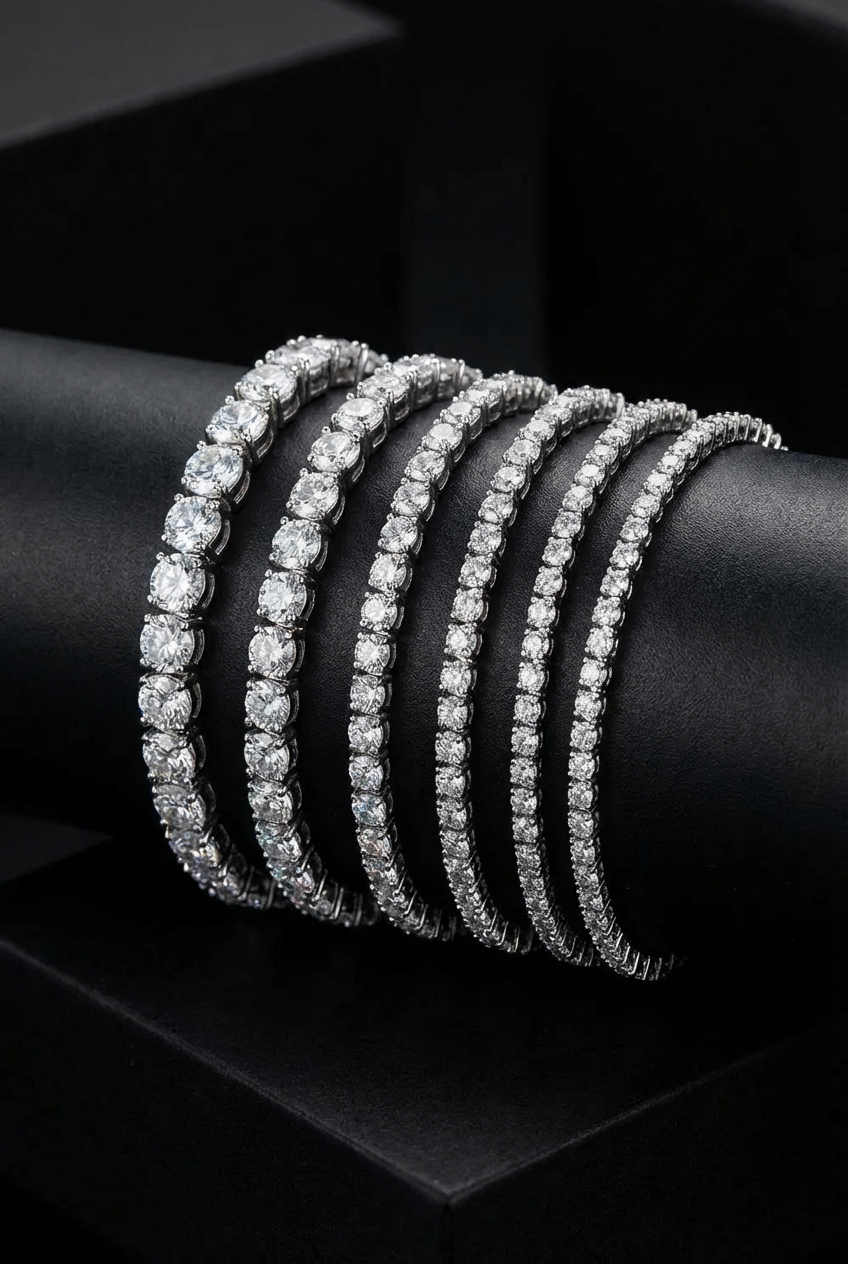 Valkyrie’s Thread - 925 Sterling Silver Moissanite Tennis Bracelet - Viking Trinkets