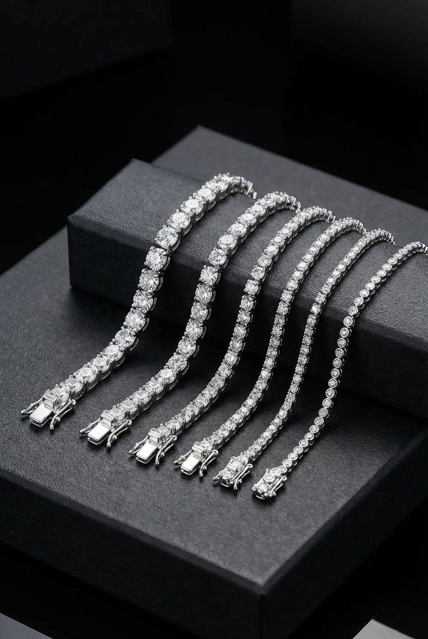 Valkyrie’s Thread - 925 Sterling Silver Moissanite Tennis Bracelet - Viking Trinkets