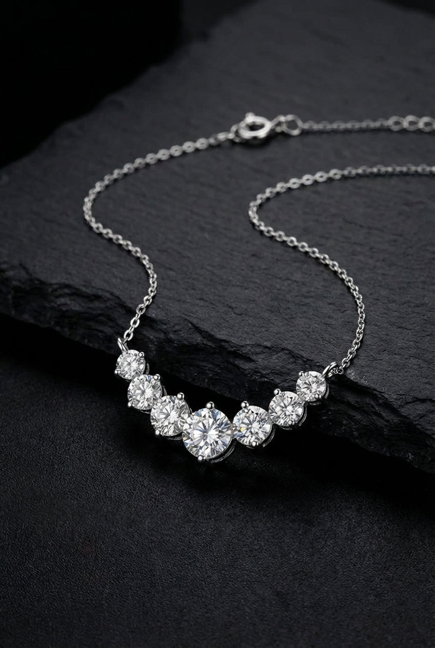 The Brísingamen - Oval Moissanite Pendant Necklace - Viking Trinkets