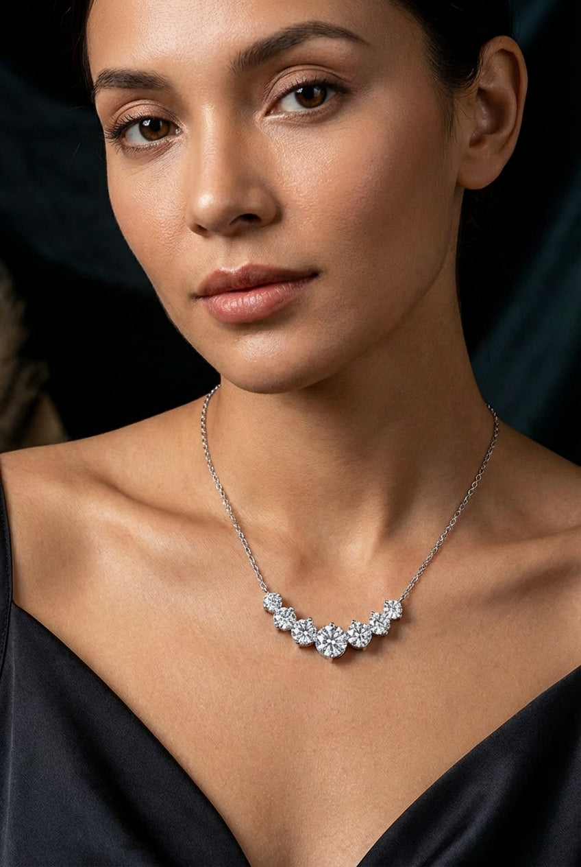 The Brísingamen - Oval Moissanite Pendant Necklace - Viking Trinkets