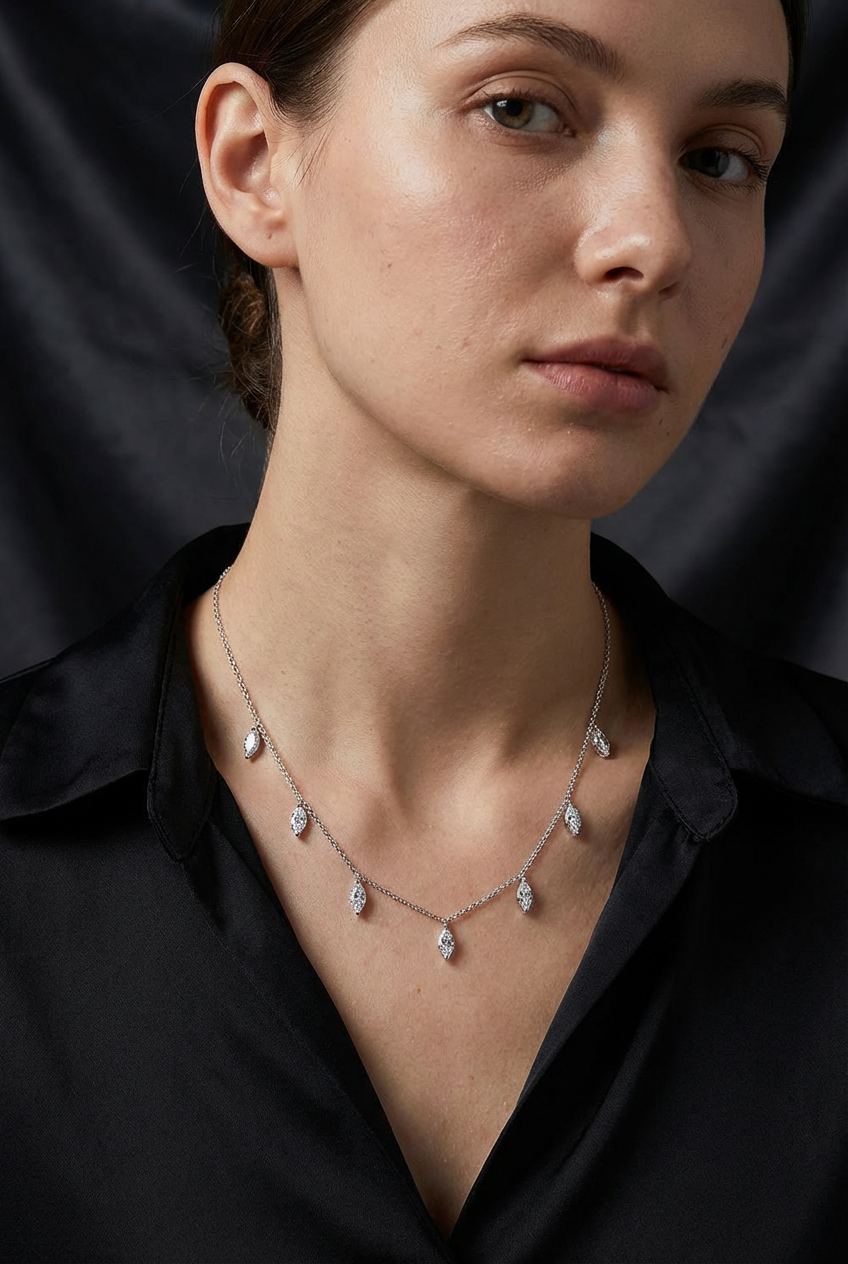 Aurora of Asgard - Waterdrop Moissanite Pendant Necklace