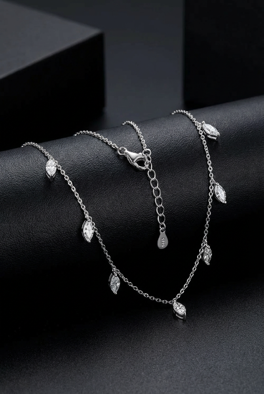 Aurora of Asgard - Waterdrop Moissanite Pendant Necklace