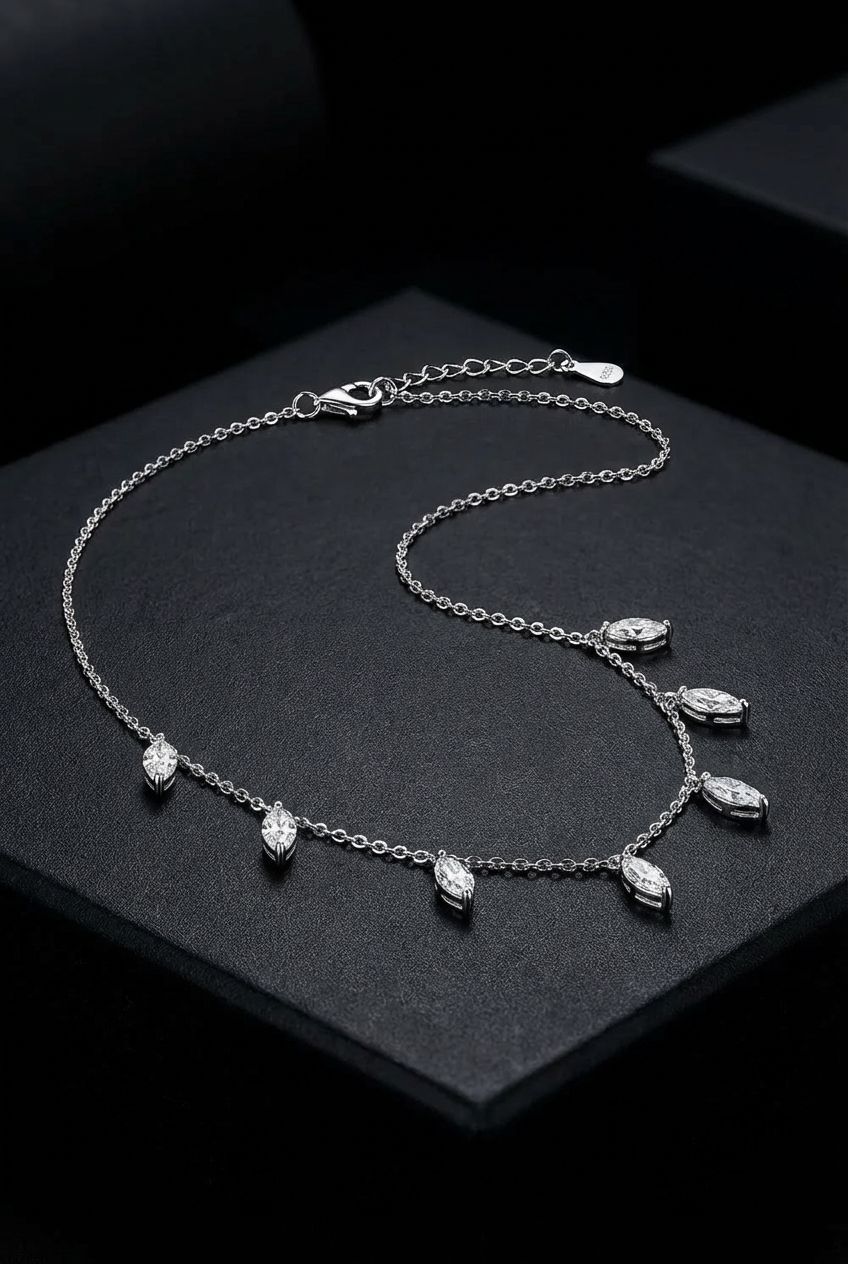 Aurora of Asgard - Waterdrop Moissanite Pendant Necklace