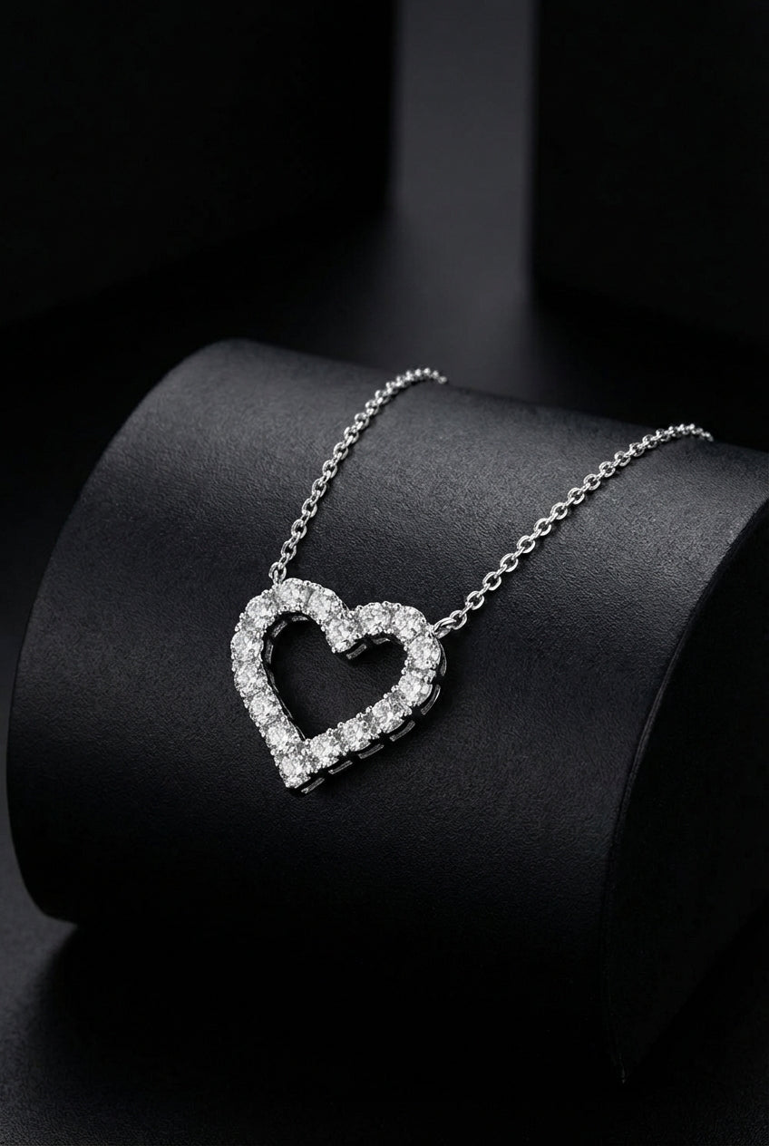 Heart of Freyja - Heart-Shaped Moissanite Pendant Necklace