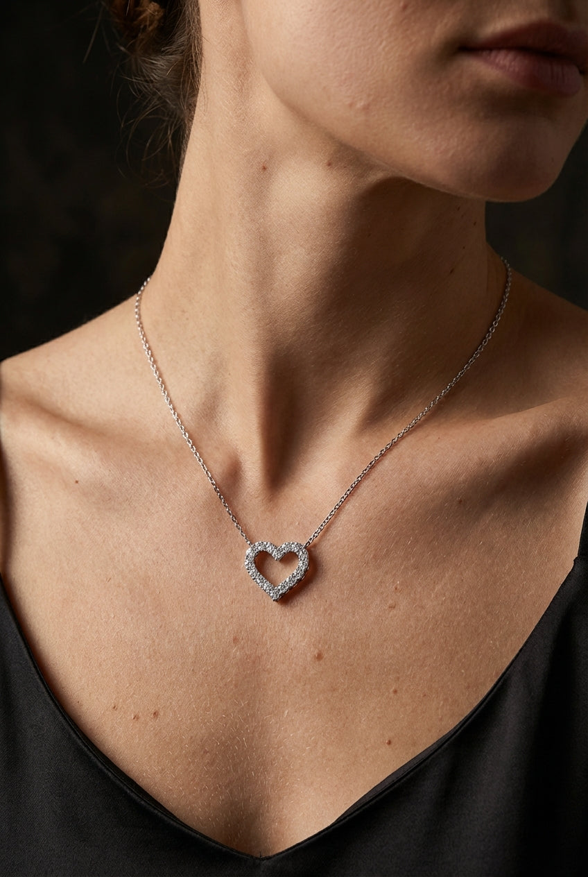 Heart of Freyja - Heart-Shaped Moissanite Pendant Necklace