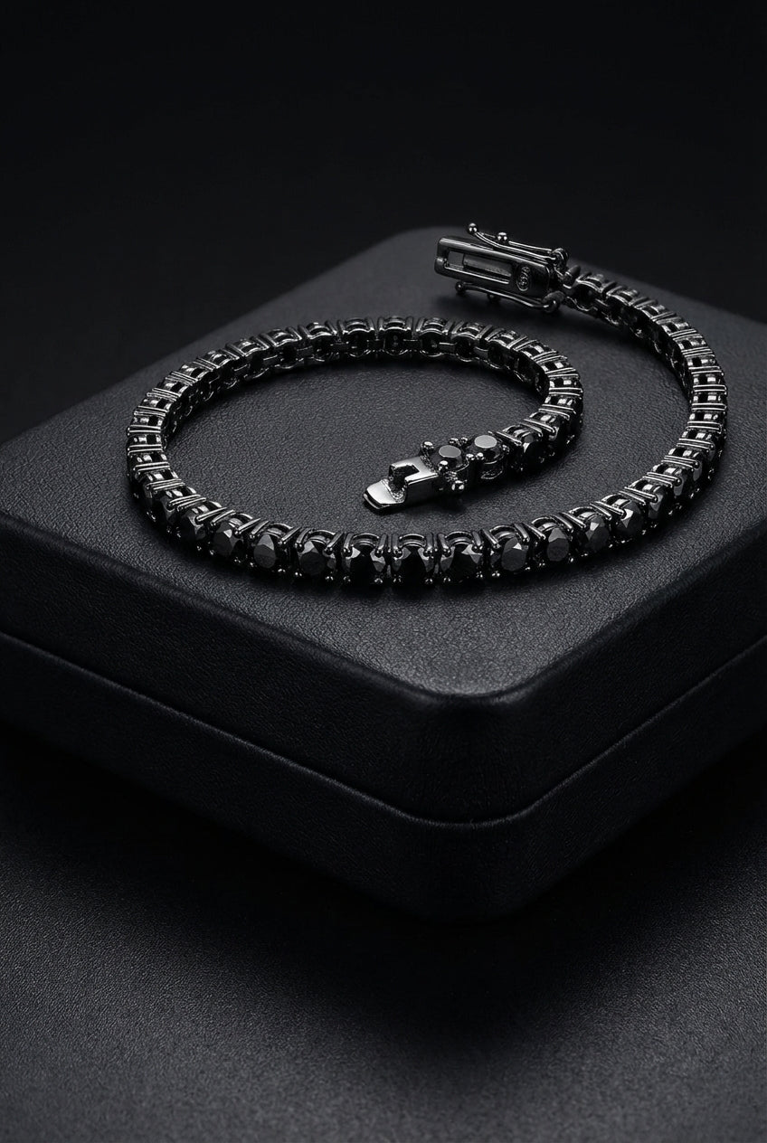Hel’s Shadow - Black Moissanite Bracelet