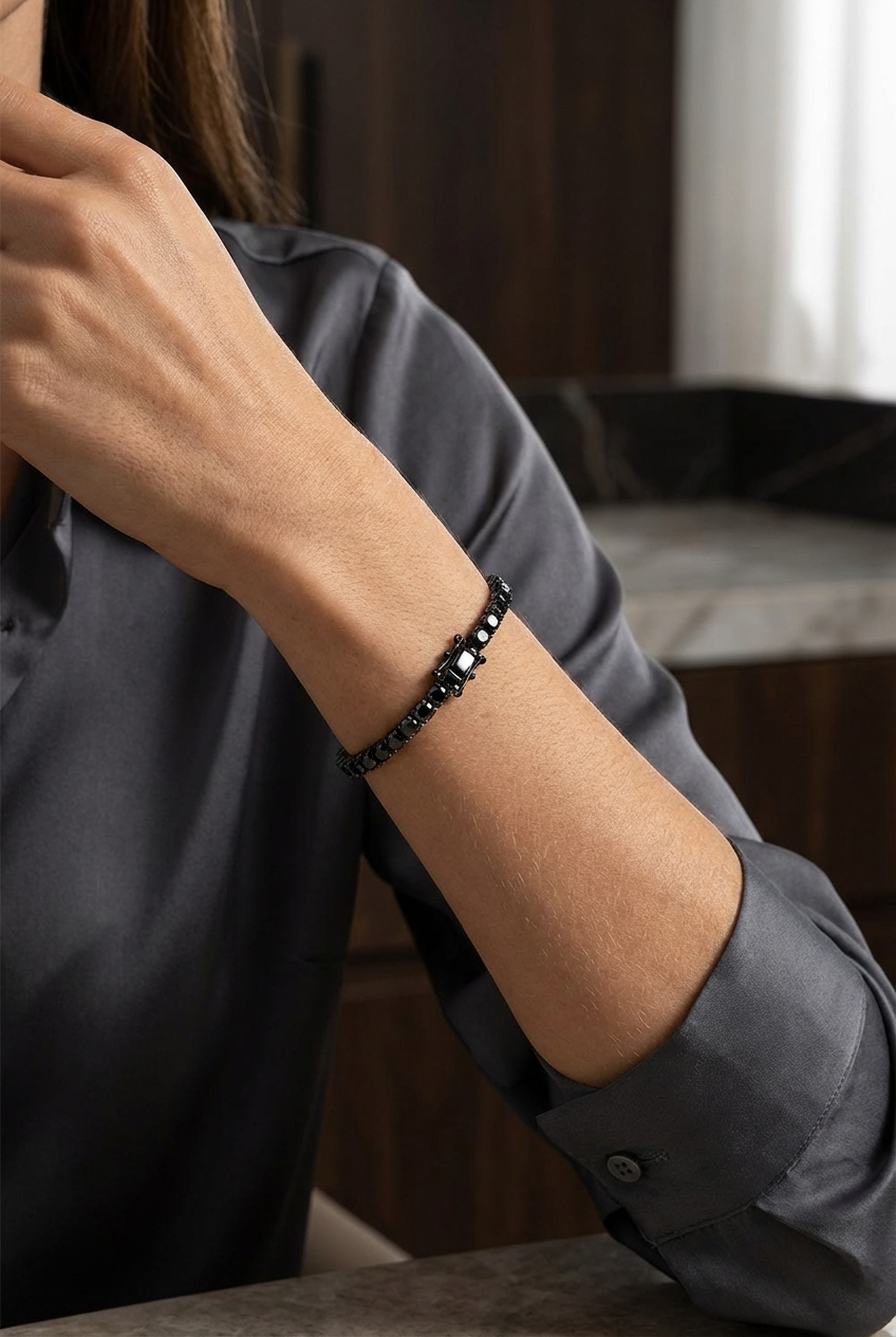 Hel’s Shadow - Black Moissanite Bracelet