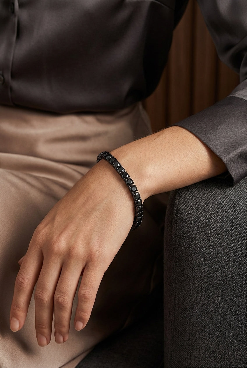 Hel’s Shadow - Black Moissanite Bracelet