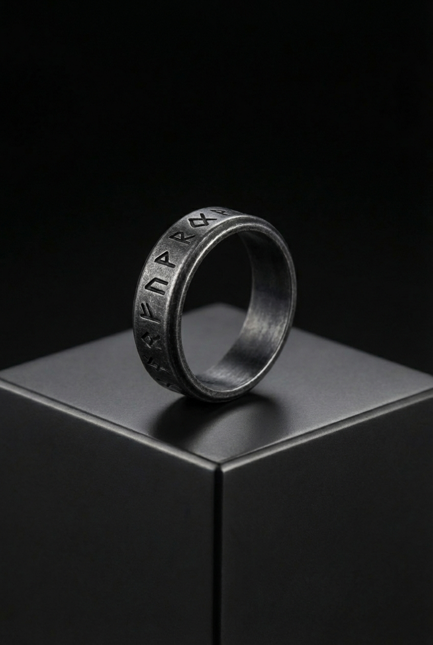 Odin's Runes - Stainless Steel Runic Ring - Viking Trinkets
