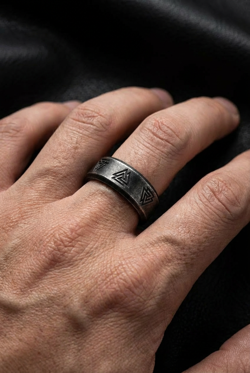 Odin's Runes - Stainless Steel Runic Ring - Viking Trinkets