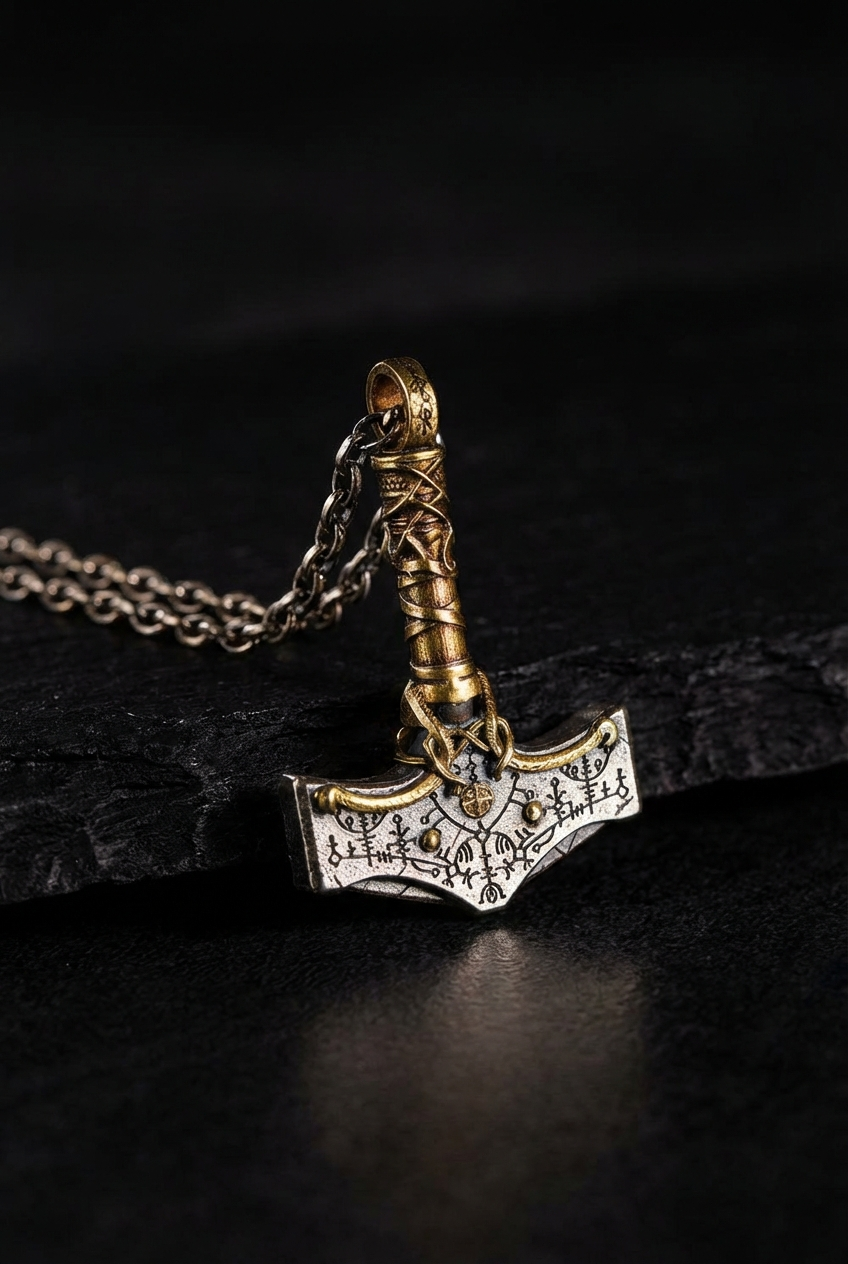 Mythic Mjölnir - Sterling Silver Necklace - Viking Trinkets