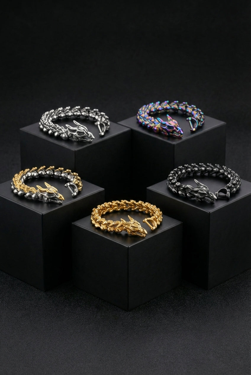 Remains Of The Serpent - Stainless Steel Bracelet - Viking Trinkets