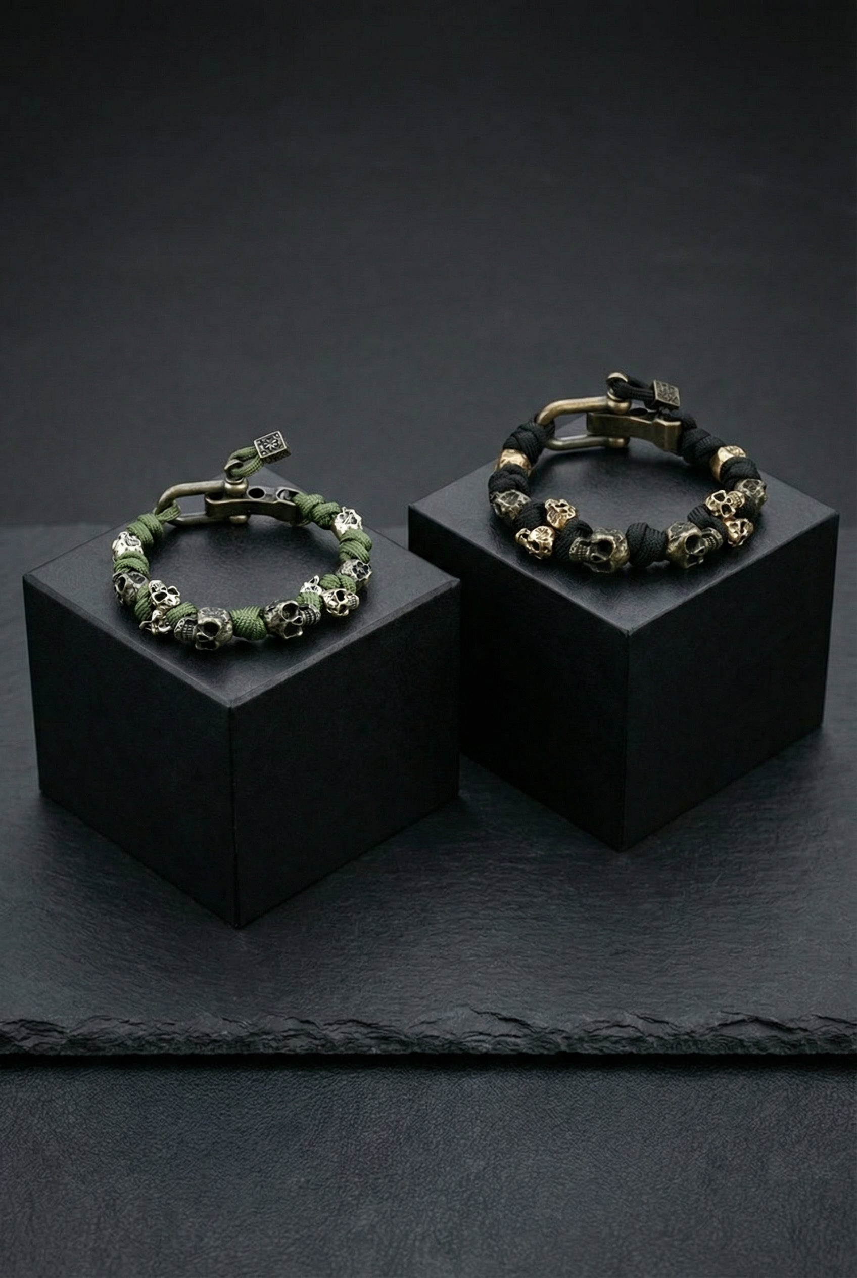 Warrior's Remembrance – Para-Cord Hand-Woven Skull Bracelet