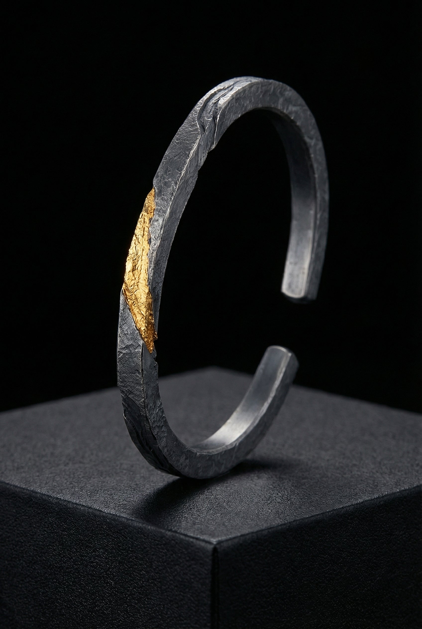 Prophet's Arm Band | Sterling Silver Gold Inlay Viking Bracelet
