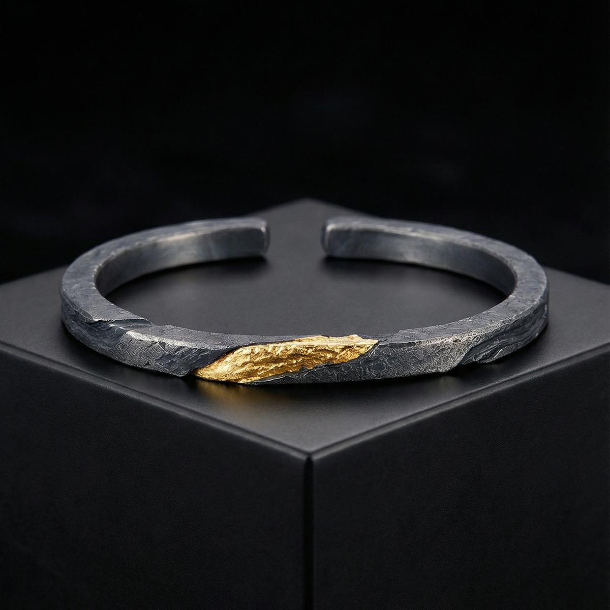 Prophet's Arm Band | Sterling Silver Gold Inlay Viking Bracelet