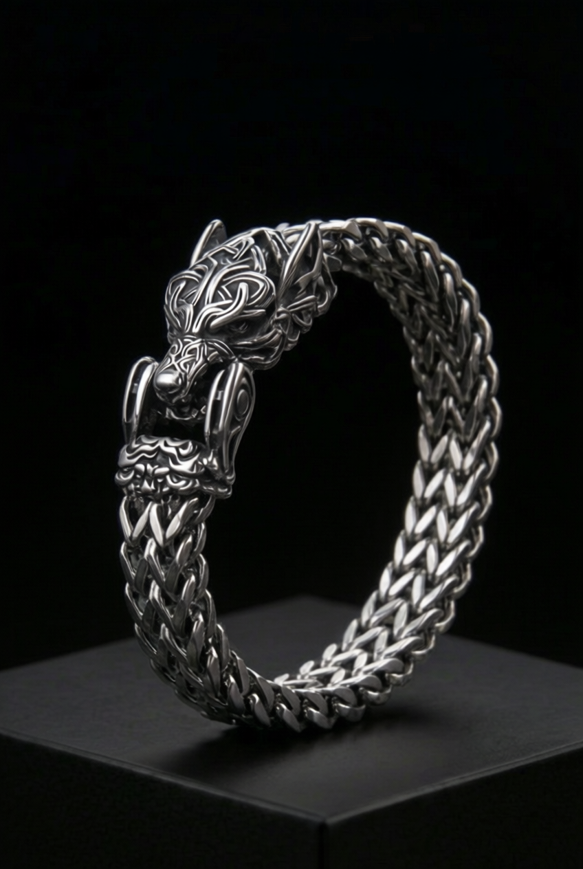 Fenrir - The Great Wolf - Stainless Steel Bracelet