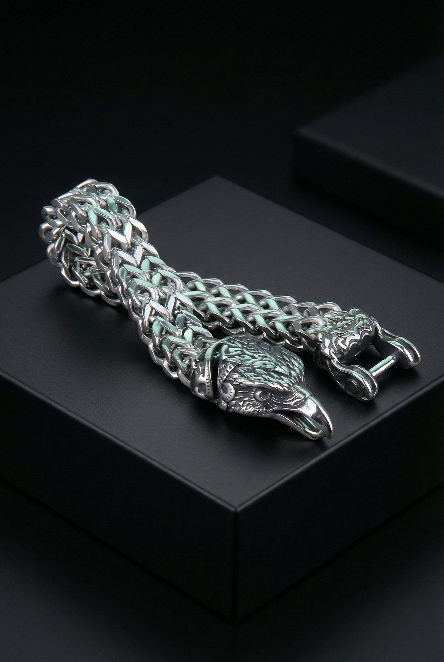 The Corpse Swallower - Hraesvelgr - Stainless Steel Eagle Head Bracelet - Viking Trinkets