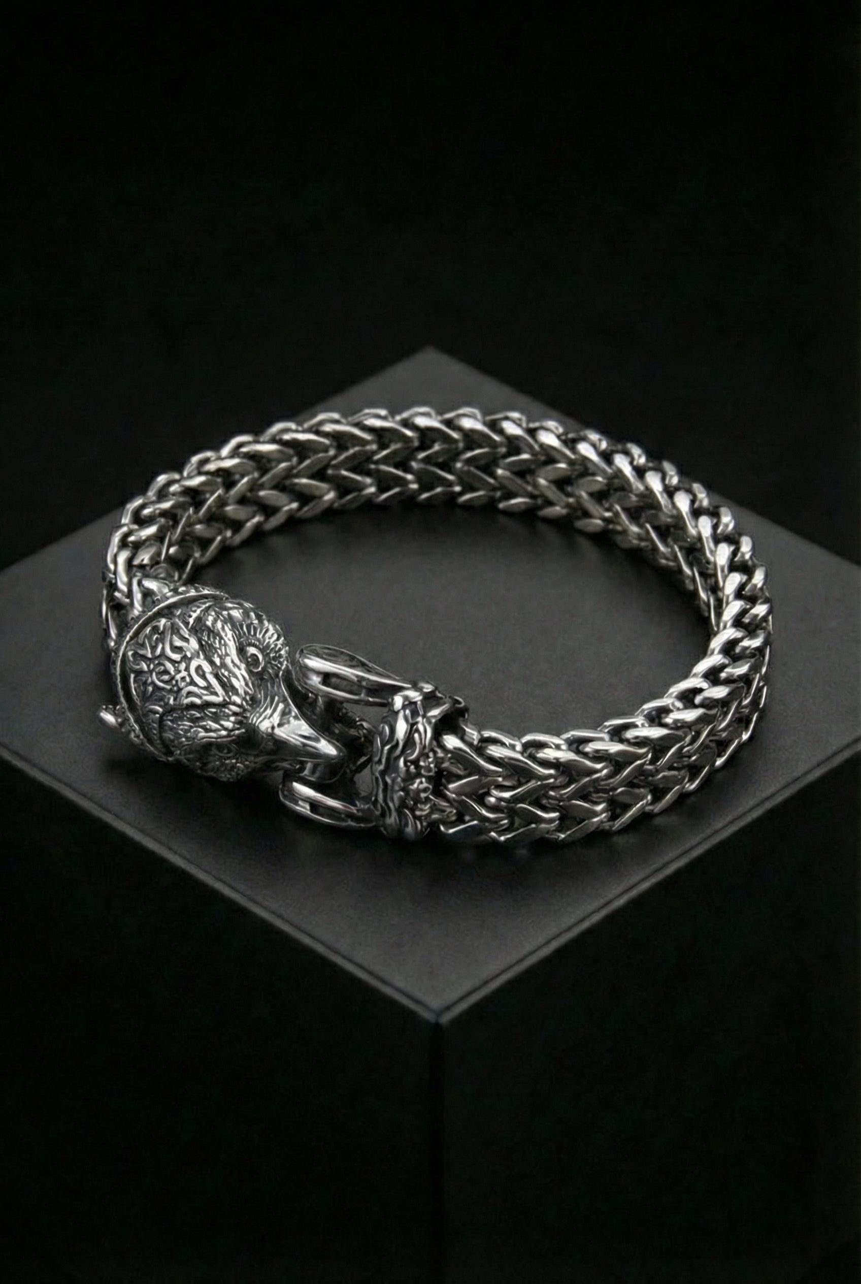 The Corpse Swallower - Hraesvelgr - Stainless Steel Eagle Head Bracelet - Viking Trinkets